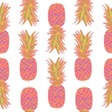 Seamless pattern with pineapples. Stock Illustration