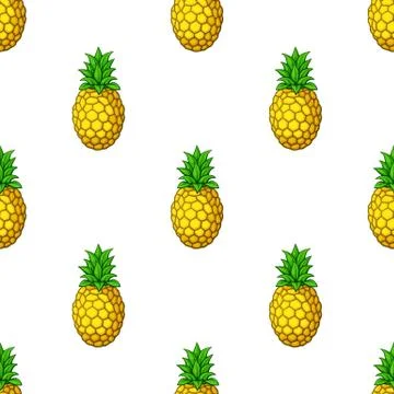 Seamless pattern with pineapples Stock Illustration