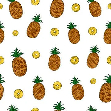 Seamless pattern with pineapples. Stock Illustration
