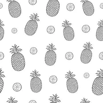 Seamless pattern with pineapples. Stock Illustration