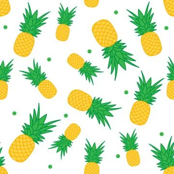 Seamless pattern with pineapples. Tropical fruit. Stock Illustration