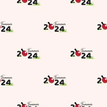 Seamless pattern with ping pong. Summer 2024 Stock Illustration