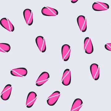 Seamless pattern pink and black nail art design with white pearls Illustrazione stock