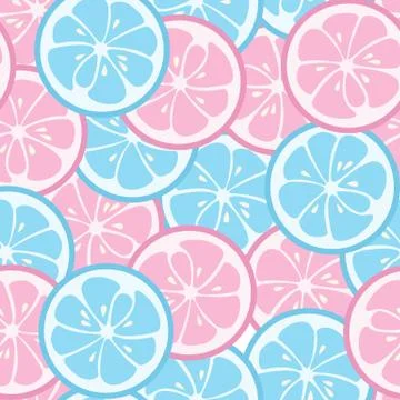 Seamless pattern with pink and blue citrus Illustrazione stock