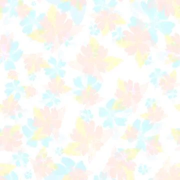 Seamless pattern from pink and blue flowers on light background Stock Illustration