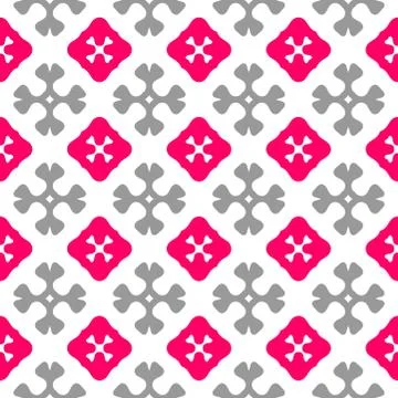 Seamless pattern in pink and grey colors over white background Stock-Illustration