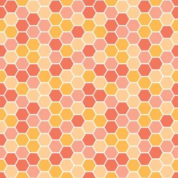 Seamless pattern with pink and orange honeycomb Stock Illustration