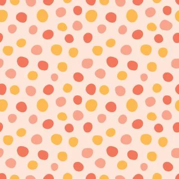 Seamless pattern with pink and orange circles Stock Illustration