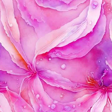 Seamless Pattern with Pink and Purple Abstract Flowers.AI generated Illustr.. Stock Illustration