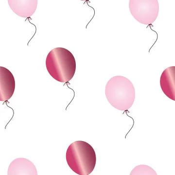 Seamless pattern with pink balloons vector Stock Illustration