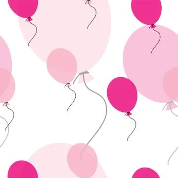 Seamless pattern with pink balloons vector Stock Illustration