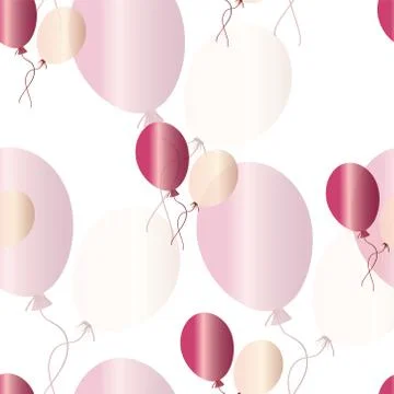Seamless pattern with pink balloons vector Stock Illustration