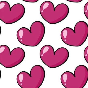 Seamless pattern with pink big hearts. Background with bright hearts, repeating イラスト素材