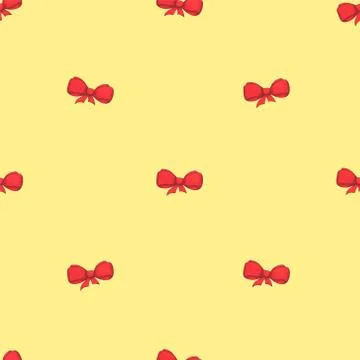 Seamless pattern with pink bows. Festive yellow background Stock Illustration