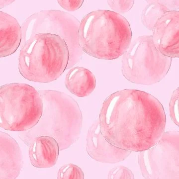 Seamless pattern with pink bubble gum Stock Illustration