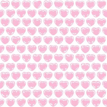 Seamless pattern with pink bubbles hearts, wrapping with bubble wrap. Stock Illustration