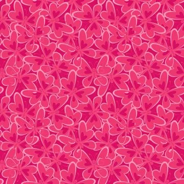 Seamless pattern, pink butterflies Stock Illustration