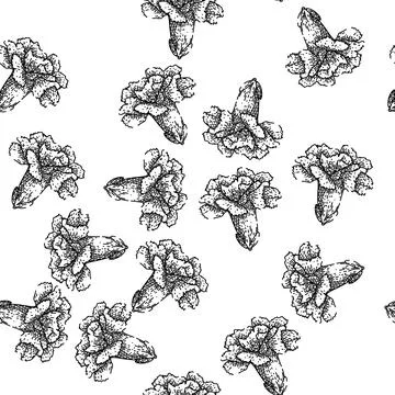 Seamless pattern pink carnation sketch hand drawn Stock Illustration