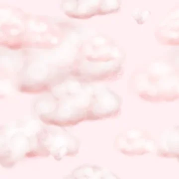 Seamless pattern with pink clouds. Cloudy sky. Elegant delicate background fo Stockillustratie