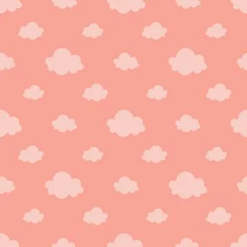 Seamless pattern with pink clouds Stock Illustration