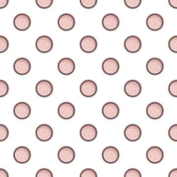 Seamless pattern with pink coffee cups overhead view Stock Illustration