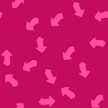 Seamless pattern pink doodle arrow pointing right representing direction Illustrazione stock