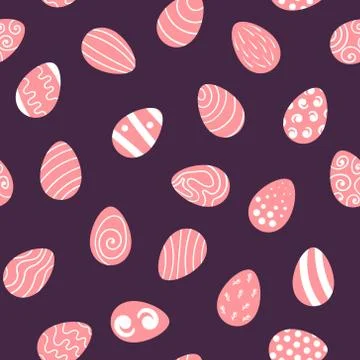 Seamless pattern with pink Easter eggs Illustrazione stock
