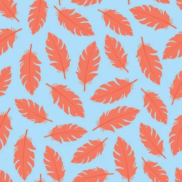Seamless pattern with pink feathers Stock Illustration