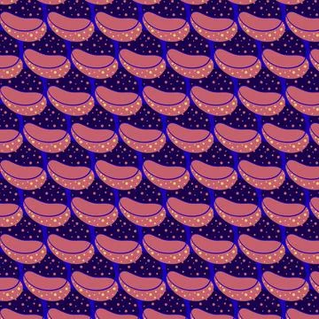 A seamless pattern of pink fish with a blue background Stock Illustration
