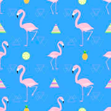 Seamless pattern pink flamingo Stock Illustration