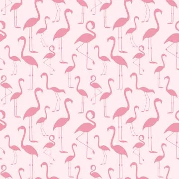 Seamless pattern of a pink flamingo Stock Illustration