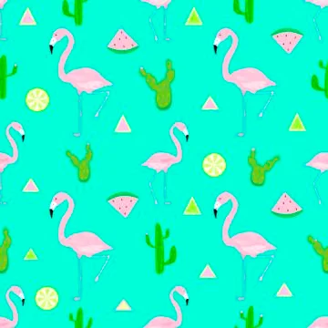 Seamless pattern pink flamingo vector 스톡 일러스트