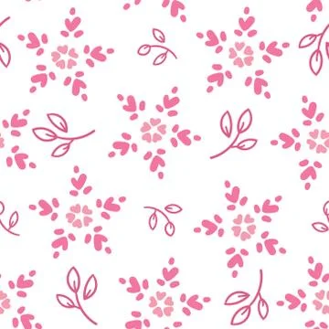 Seamless pattern with pink flowers Stock Illustration