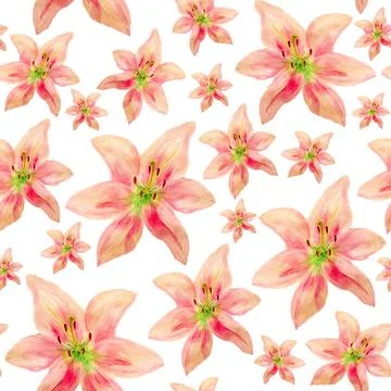 Seamless pattern with pink flowers Stock Illustration