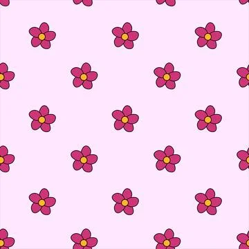 Seamless pattern with pink flowers. Spring and summer floral background Stock Illustration