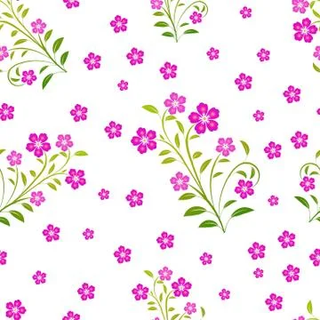 Seamless pattern with pink flowers. Vector floral pattern. Stock Illustration