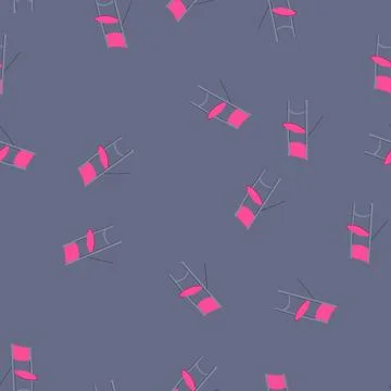 Seamless pattern pink folding portable chair vector Stockillustratie