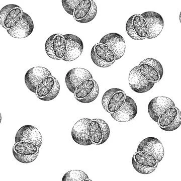 Seamless pattern pink grapefruit red sketch hand drawn Stockillustratie