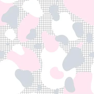 Seamless pattern of pink, gray and white spots Stock Illustration