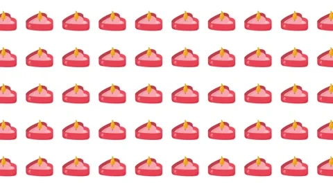 Seamless pattern of pink heart shaped candles for Valentine Day background Stock-Footage 345539663