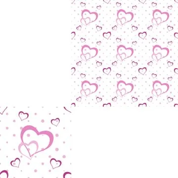 Seamless pattern from pink heart silhouettes for holidays and packaging. Stock Photos