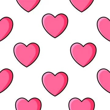 Seamless pattern Pink Heart. Vector illustration Stock Illustration