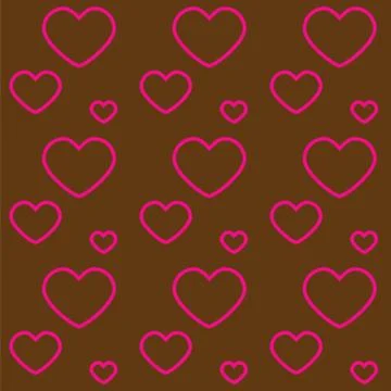 Seamless pattern with pink hearts on brown board. Love concept Stock Illustration