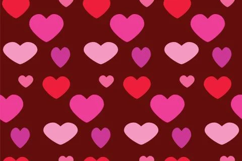 Seamless pattern with pink hearts on dark board. Love concept. Design for Stock Illustration