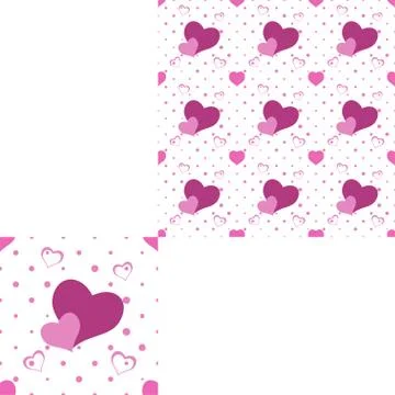 Seamless pattern from pink hearts for holidays and packaging. Stock Photos