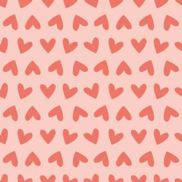 Seamless pattern with pink hearts Stock Illustration