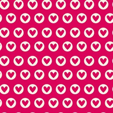 Seamless Pattern With Pink Hearts Repeating Texture Valentines Day Background Illustrazione stock