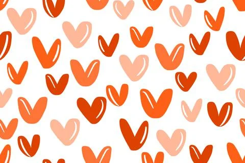Seamless pattern with pink hearts. Template holiday vector illustration. Design Illustrazione stock