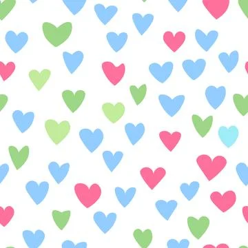 Seamless pattern with pink hearts. Template holiday vector illustration. Design Illustrazione stock