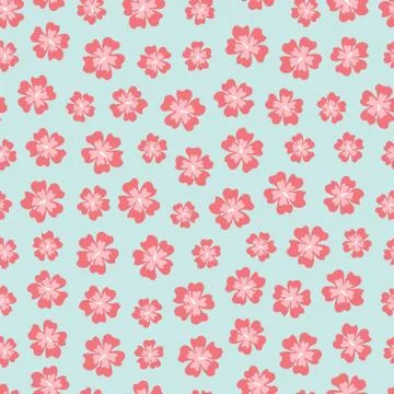 Seamless pattern with pink Hibiscus flowers Stock Illustration
